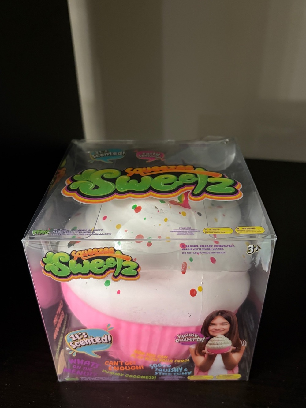 Scented Pink & White Squishy Cupcake Toy - Squeezee Sweetz